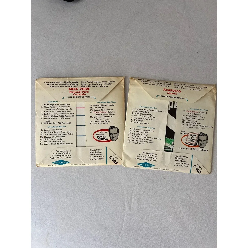 View-Master 3D Viewer Sawyer's Model C Two Reel Packets (3475)